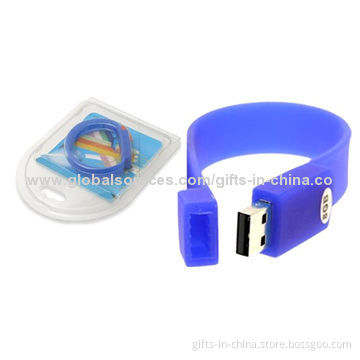1, 2, 4, 8, 16, 32, 64GB Bracelet USB Flash Disks, Customized Logos and Colors Welcomed